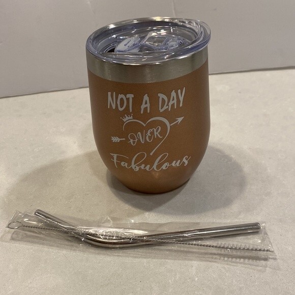 Not a Day Over Fabulous! 4 Pcs Insulated Stainless Steel Tumbler Lid Straw Brush - Picture 6 of 10